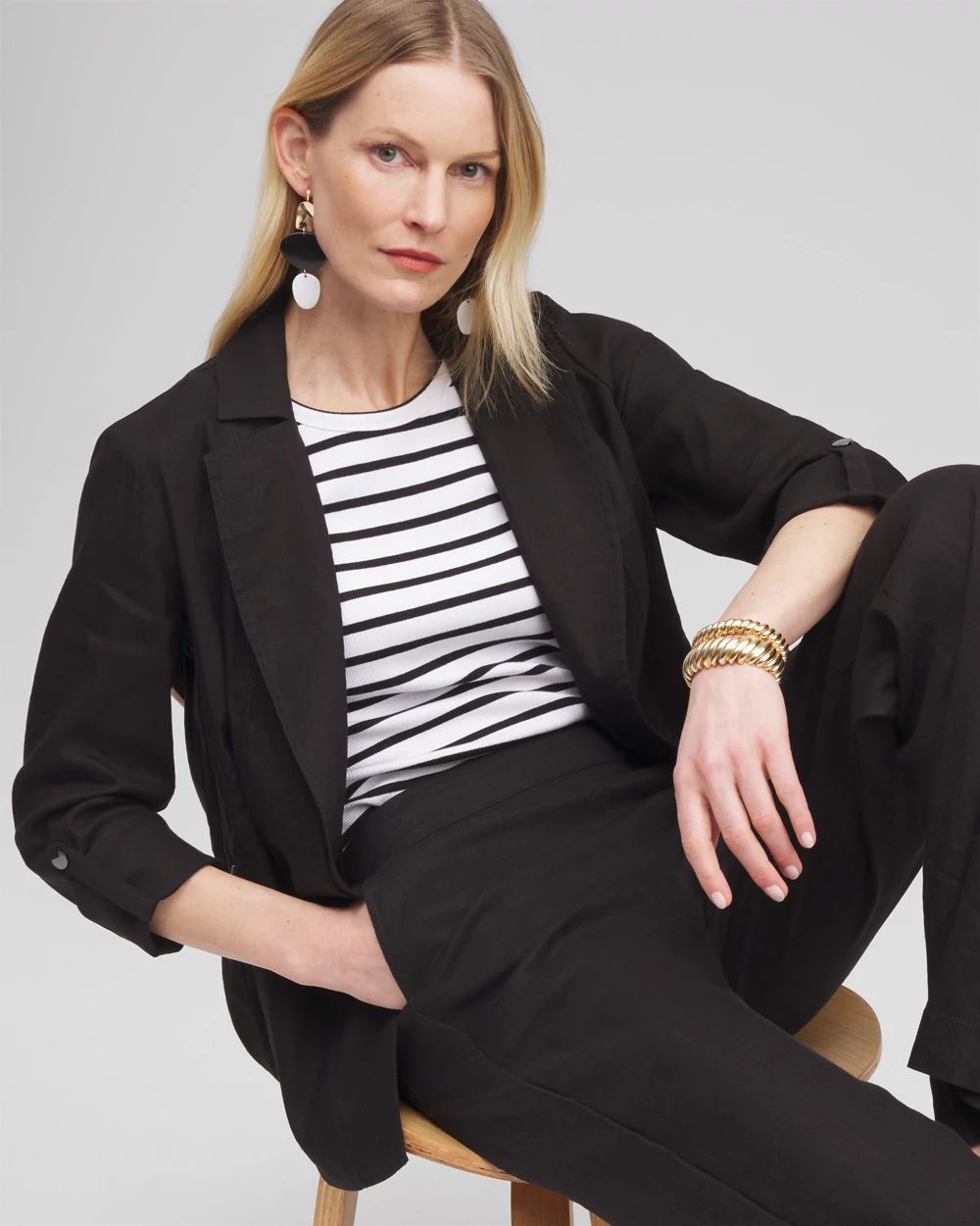 Linen Blend Stretch Blazer | Chico's